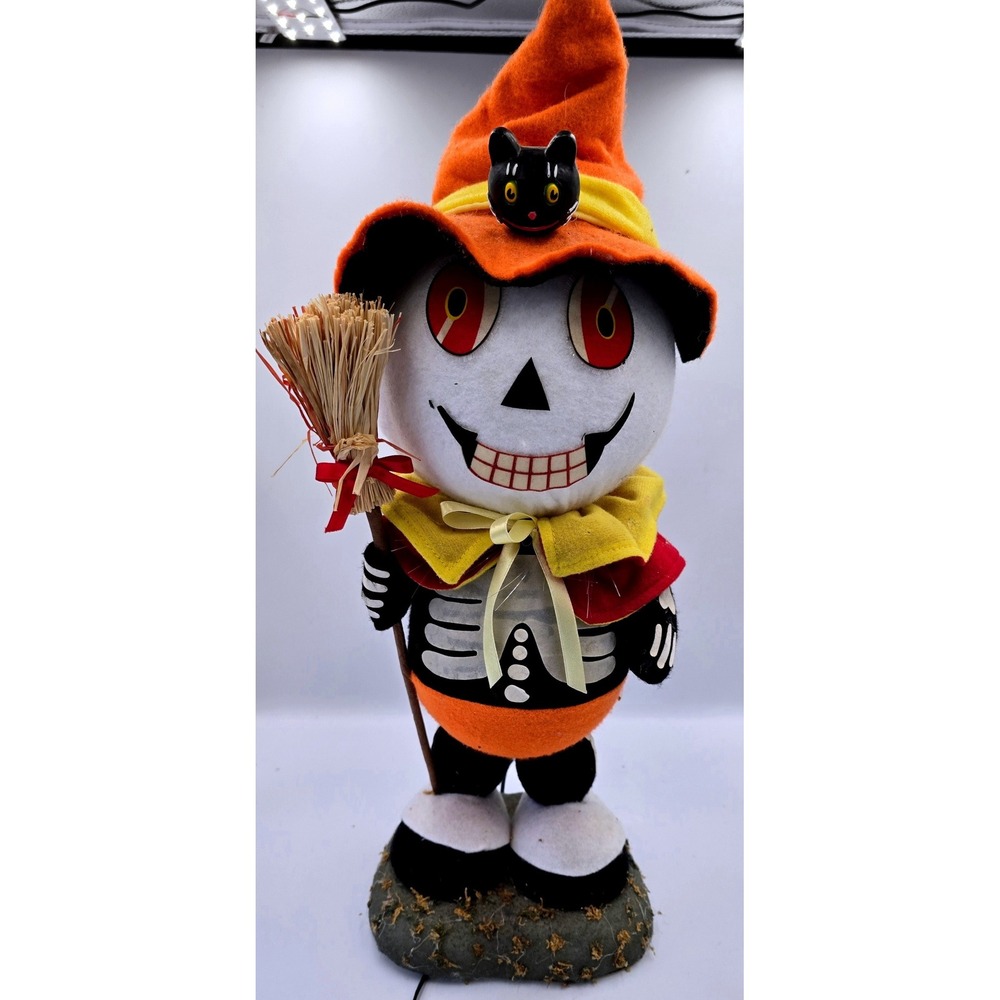 Vintage‎ RARE Department 56 Fiber Optic Halloween Scarecrow Skeleton Decor VIDEO